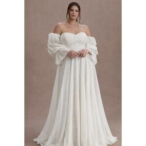 Willowby Cameron Wedding Dress 22W Ivory Tulle Off Shoulder Bridal Gown